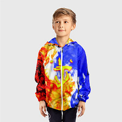Ветровка с капюшоном детская Doom битва огня, цвет: 3D-белый — фото 2