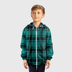 Ветровка с капюшоном детская Checkered dark blue, цвет: 3D-белый — фото 2