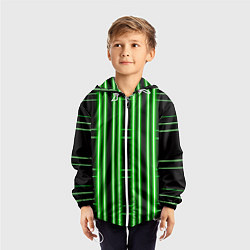 Ветровка с капюшоном детская Neon green, цвет: 3D-белый — фото 2