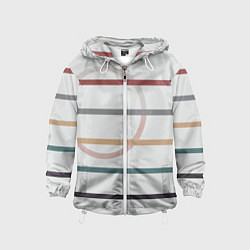 Ветровка с капюшоном детская Stripes and circle, цвет: 3D-белый