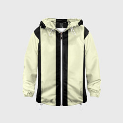 Ветровка с капюшоном детская Color black beige line, цвет: 3D-белый