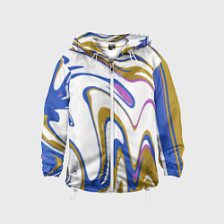 Ветровка с капюшоном детская Цветные вихри, цвет: 3D-белый