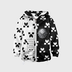Ветровка с капюшоном детская Doom x minecraft pattern, цвет: 3D-белый