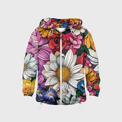 Детская ветровка Крупные цветы
