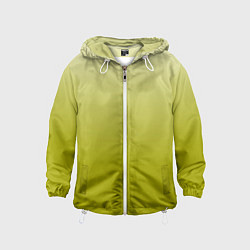 Ветровка с капюшоном детская Градиент лаймовый, цвет: 3D-белый
