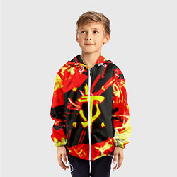 Ветровка с капюшоном детская Doom огненный, цвет: 3D-белый — фото 2