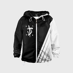 Ветровка с капюшоном детская Doom white geometry, цвет: 3D-белый