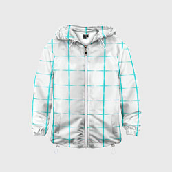 Ветровка с капюшоном детская Color white light blue crosses, цвет: 3D-белый