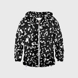 Ветровка с капюшоном детская Черный камуфляж, цвет: 3D-белый