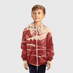 Ветровка с капюшоном детская Песочные горы-абстракция, цвет: 3D-белый — фото 2