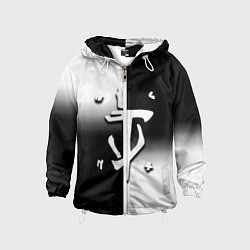 Ветровка с капюшоном детская Doom black geometry, цвет: 3D-белый