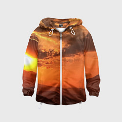 Ветровка с капюшоном детская Закат на перевале актопрак, цвет: 3D-белый