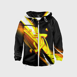 Ветровка с капюшоном детская Doom геометрия из полос, цвет: 3D-белый