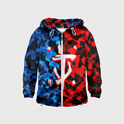 Ветровка с капюшоном детская Doom камуфляж текстура, цвет: 3D-белый