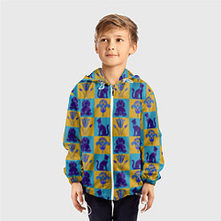 Ветровка с капюшоном детская Символы Египта, цвет: 3D-белый — фото 2