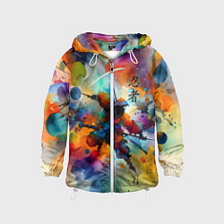 Детская ветровка Ninja - watercolor impressionism