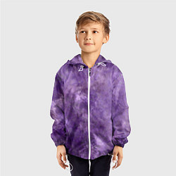 Ветровка с капюшоном детская Абстракция - violet oil painting, цвет: 3D-белый — фото 2