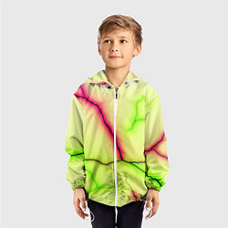 Ветровка с капюшоном детская Multicolored lightning, цвет: 3D-белый — фото 2