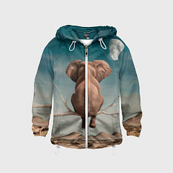 Детская ветровка Задумчивый слон: пустыня