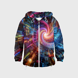 Детская ветровка Fractal neon spiral - ai art fantasy