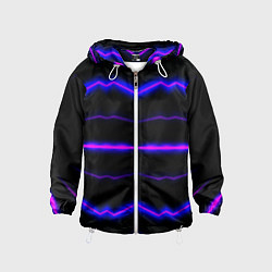 Ветровка с капюшоном детская Color multicoloured neon stripes, цвет: 3D-белый