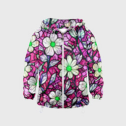 Детская ветровка Цветочный розовый витраж