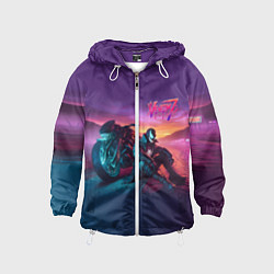 Детская ветровка Venom near his motorcycle - ai art fantasy