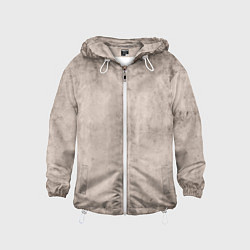 Ветровка с капюшоном детская Текстура мокрый бетон бежевый, цвет: 3D-белый