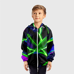 Ветровка с капюшоном детская Green glow, цвет: 3D-белый — фото 2