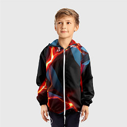 Ветровка с капюшоном детская Tile breaking, цвет: 3D-белый — фото 2