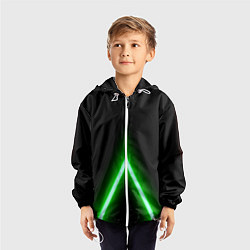 Ветровка с капюшоном детская Color neon green, цвет: 3D-белый — фото 2