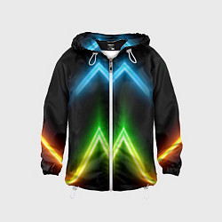 Ветровка с капюшоном детская Neon multicolored lines, цвет: 3D-белый