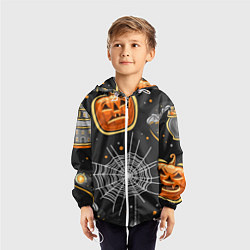 Ветровка с капюшоном детская Атмосфера хэллоуина, цвет: 3D-белый — фото 2