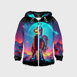 Детская ветровка Космонавт Бендер на неоновой планете