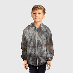 Ветровка с капюшоном детская Абстракция - gray stone, цвет: 3D-белый — фото 2