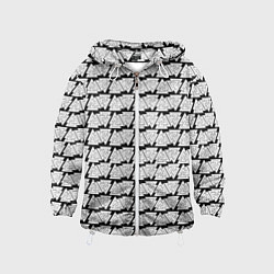 Ветровка с капюшоном детская Символы валькнут как защитная кольчуга, цвет: 3D-белый