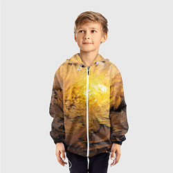 Ветровка с капюшоном детская Зимний закат, цвет: 3D-белый — фото 2