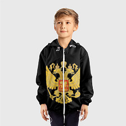 Ветровка с капюшоном детская Герб России: золото, цвет: 3D-белый — фото 2