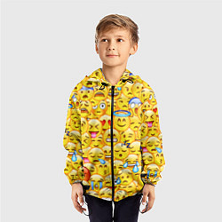 Ветровка с капюшоном детская Emoji, цвет: 3D-черный — фото 2