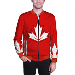 Бомбер мужской Сборная Канады: домашняя форма, цвет: 3D-красный — фото 2