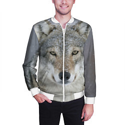 Бомбер мужской Милый волк, цвет: 3D-белый — фото 2