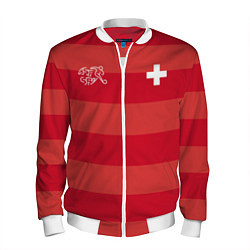 Бомбер мужской Сборная Швейцарии по футболу, цвет: 3D-белый