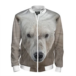Бомбер мужской Белый медведь, цвет: 3D-белый