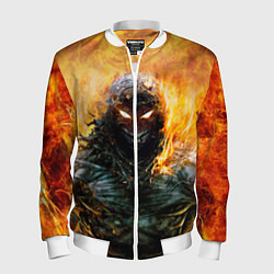 Бомбер мужской Disturbed: Monster Flame, цвет: 3D-белый