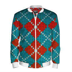 Бомбер мужской Knitting pattern, цвет: 3D-белый