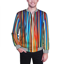 Бомбер мужской Colored stripes, цвет: 3D-меланж — фото 2