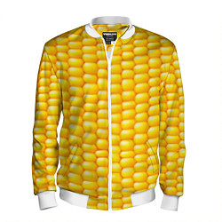 Бомбер мужской Сладкая вареная кукуруза, цвет: 3D-белый