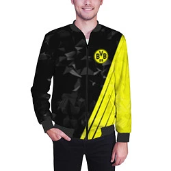 Бомбер мужской FC Borussia Dortmund: Abstract, цвет: 3D-черный — фото 2