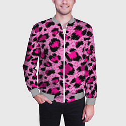 Бомбер мужской Розовый леопард, цвет: 3D-меланж — фото 2