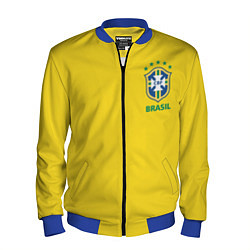 Бомбер мужской Сборная Бразилии, цвет: 3D-синий